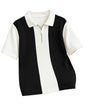 AUSK Men's Textured Vertical Striped Knit Polo T-Shirt | Half Sleeve Zipper Neck Self-Design Casual Tee | Mens Tshirts