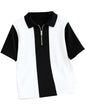 AUSK Men's Textured Vertical Striped Knit Polo T-Shirt | Half Sleeve Zipper Neck Self-Design Casual Tee | Mens Tshirts