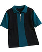 AUSK Men's Textured Vertical Striped Knit Polo T-Shirt | Half Sleeve Zipper Neck Self-Design Casual Tee | Mens Tshirts