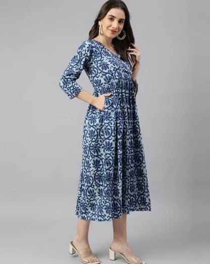 Women's Solid Cotton Gown | Elegant Full-Length Dress | Soft & Comfortable Daily Wear